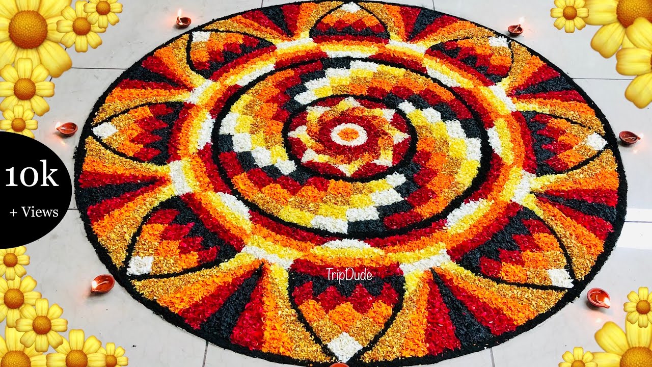 🌼 Onam Pookalam Making 🌼 Big Athapookalam Drawing | Jigani, Bangalore