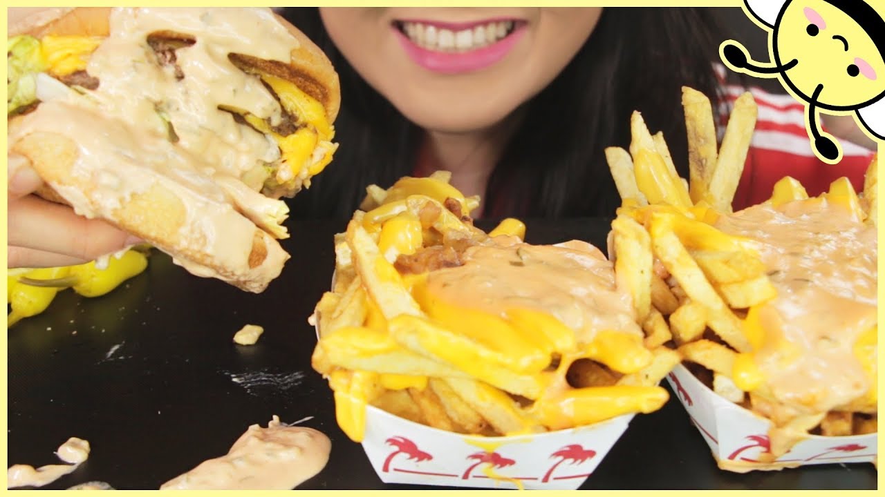ASMR IN-N-OUT BURGER ANIMAL STYLE DOUBLE DOUBLE + FRIES l Eating Sounds l No Talking