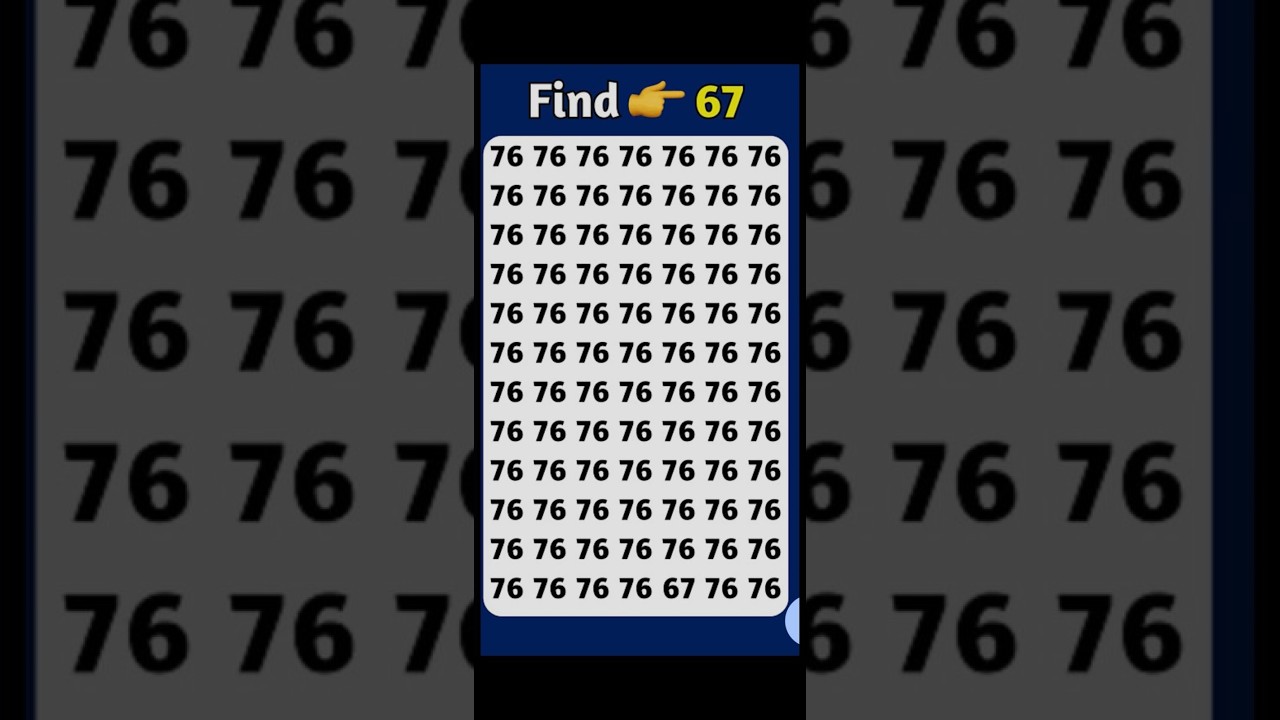 Find 67 in the box!😯👀(Impossible) #shorts