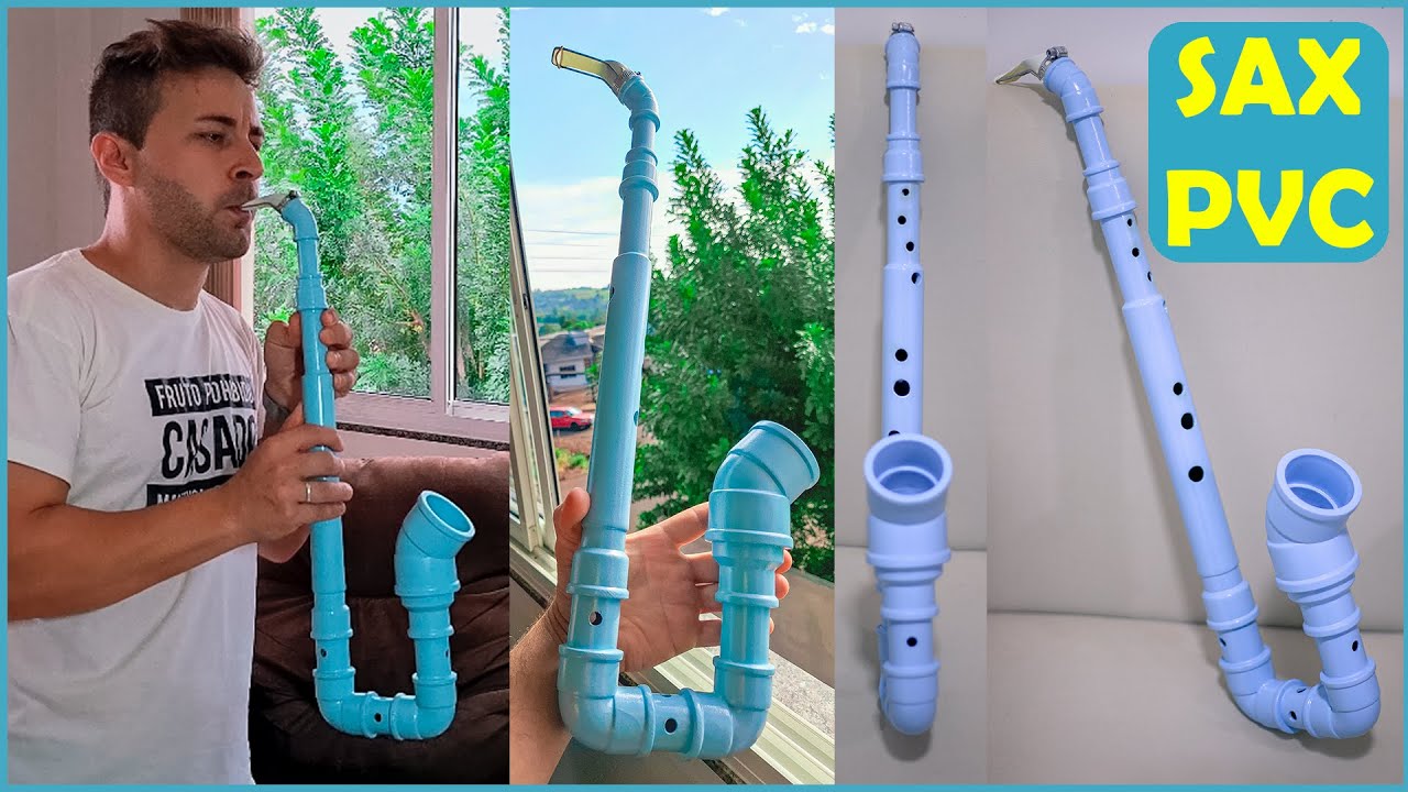 Saxofone feito com PVC /cano