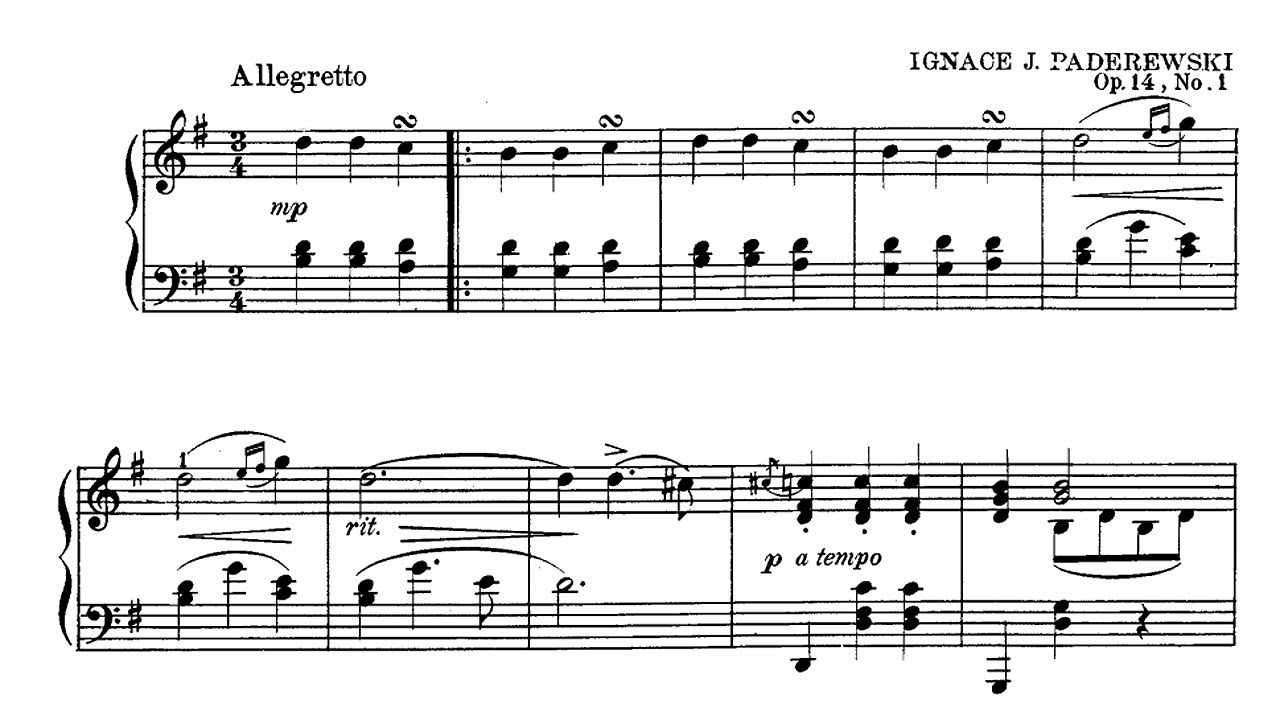 Paderewski: Minuet in G Major Op. 14 No. 1 - Alicia de Larrocha, 1960 - MHS 1730