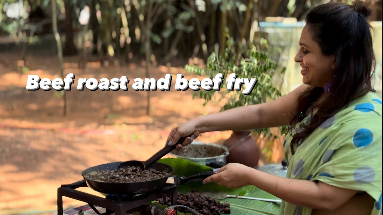 Beef roast and beef fry recipe cooking in my hometown | kitchen tales by Neethu | ASMR video