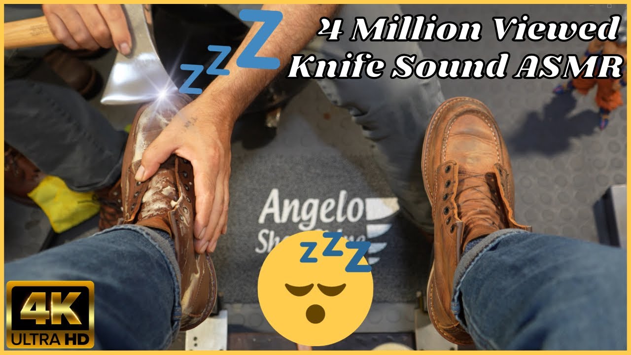 Angelo's BEST! 4 Million Viewed Knife Sound Compilation | Angelo Shoe Shine ASMR