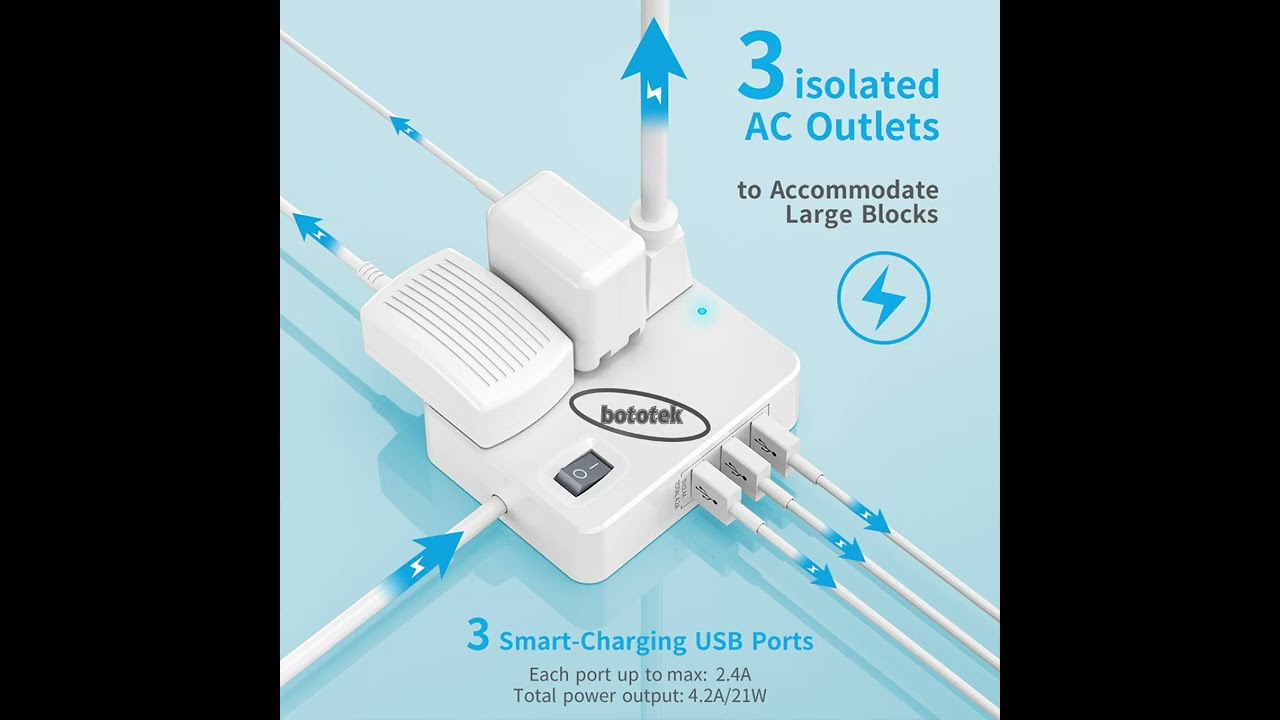 USB power strip for business and travel use
