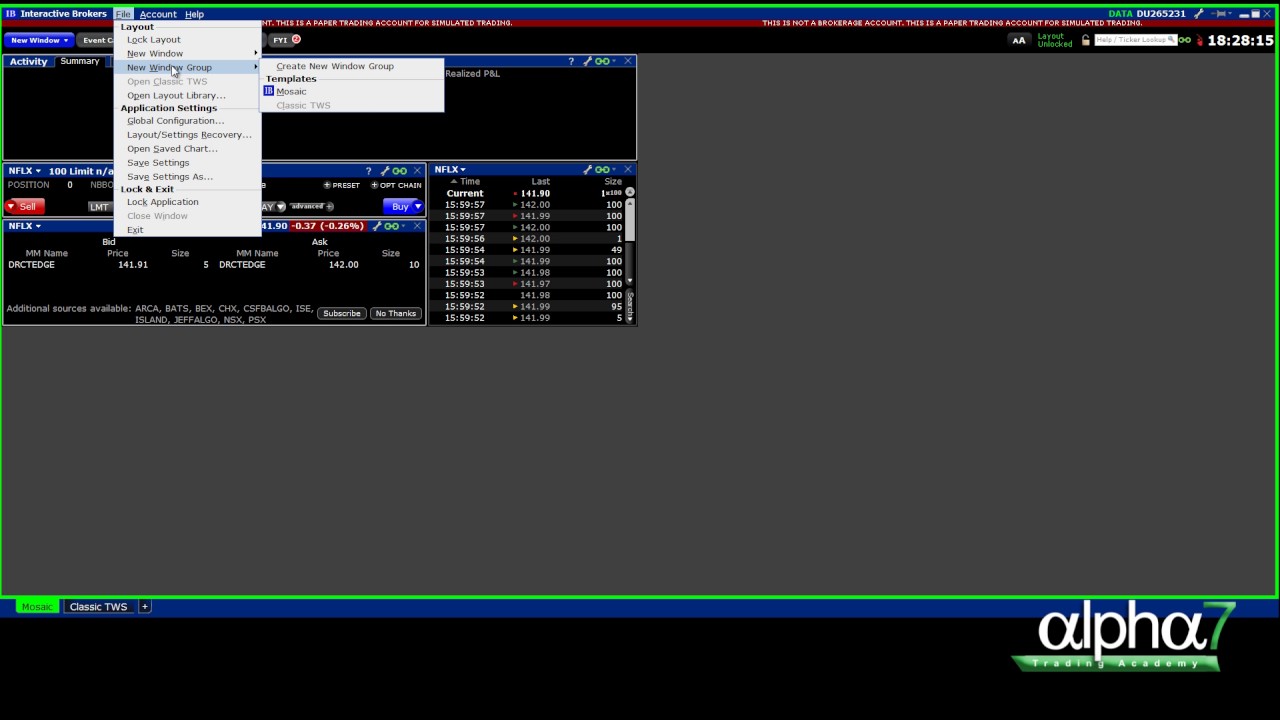 Trader Work Station (TWS) Tutorial