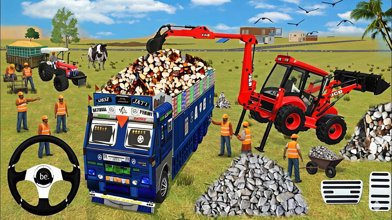 🔴Drive JCB and Uploading 🪨🏗Stone From Dumper🌋 Truck in Game #truck​ #jcb​ #tractor​ #dumper​ #games​