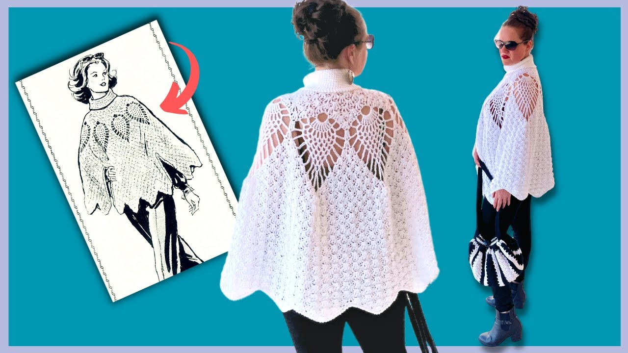 Vintage Crochet Pineapple Poncho from the 1970s (PART 1)