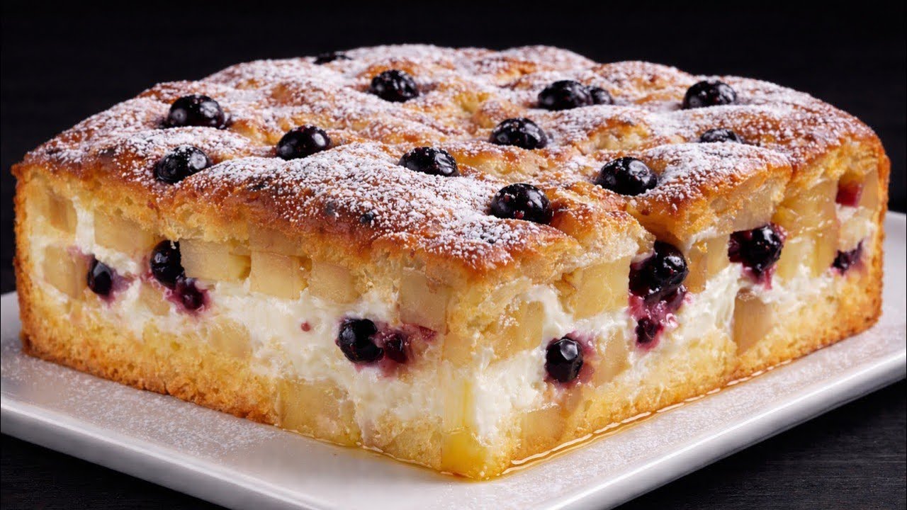 Omas Apfel-Käsekuchen in 10 Minuten! Einfach, schnell und lecker!