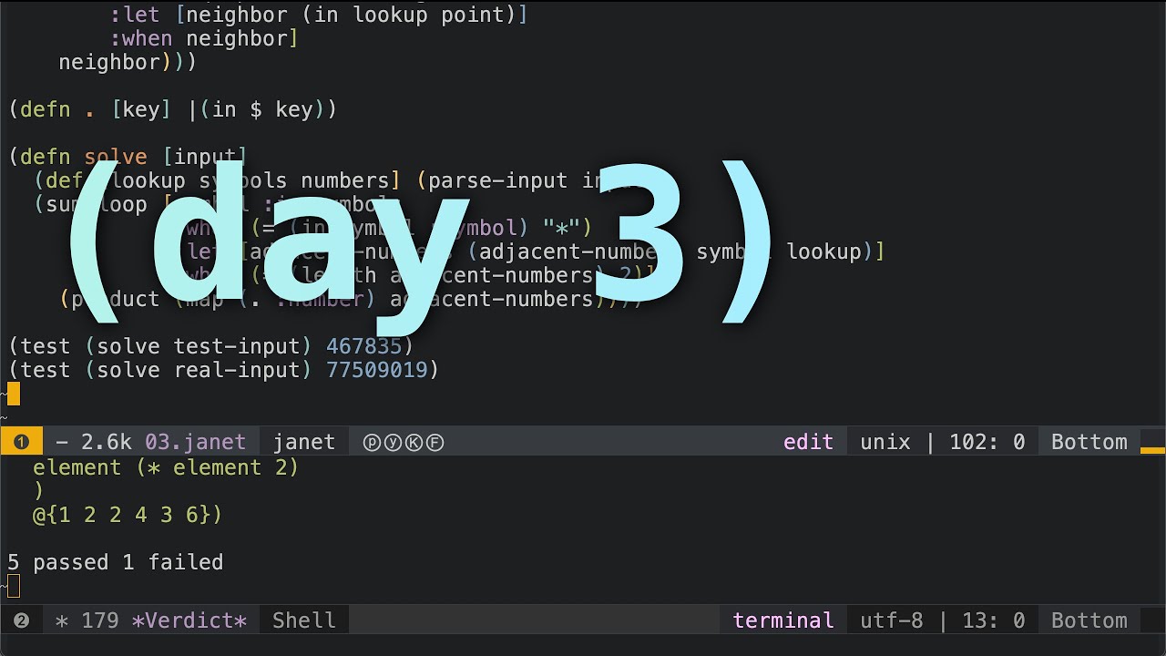 Advent of Code 2023 in Janet - Day 3