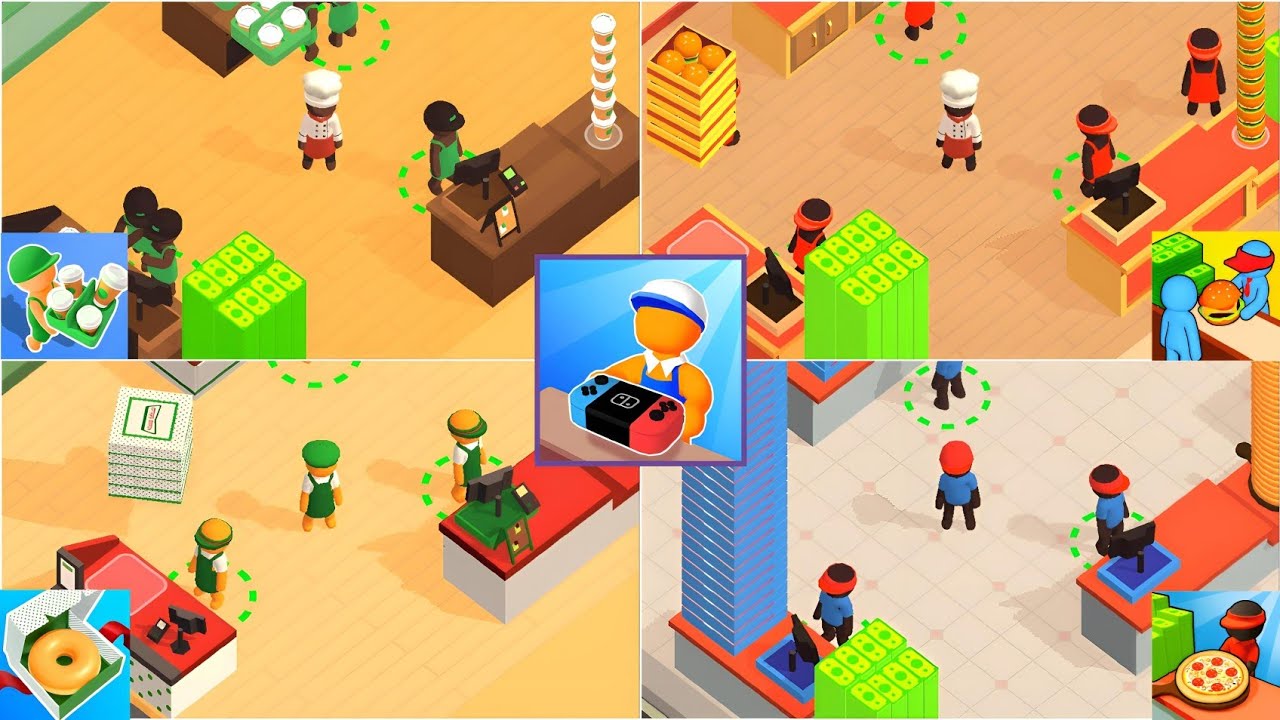 Coffee Break, Burger Please, Donut Inc, Pizza Ready, My Toy Shop - Max Upgrades