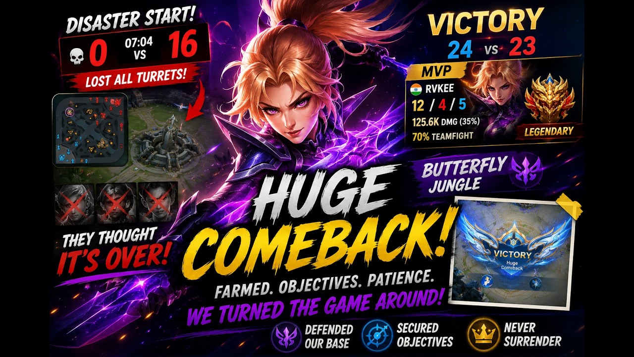 0-16... Everyone Thought It Was Over 😱 Butterfly's Biggest Comeback! | HoK Jungle MVP