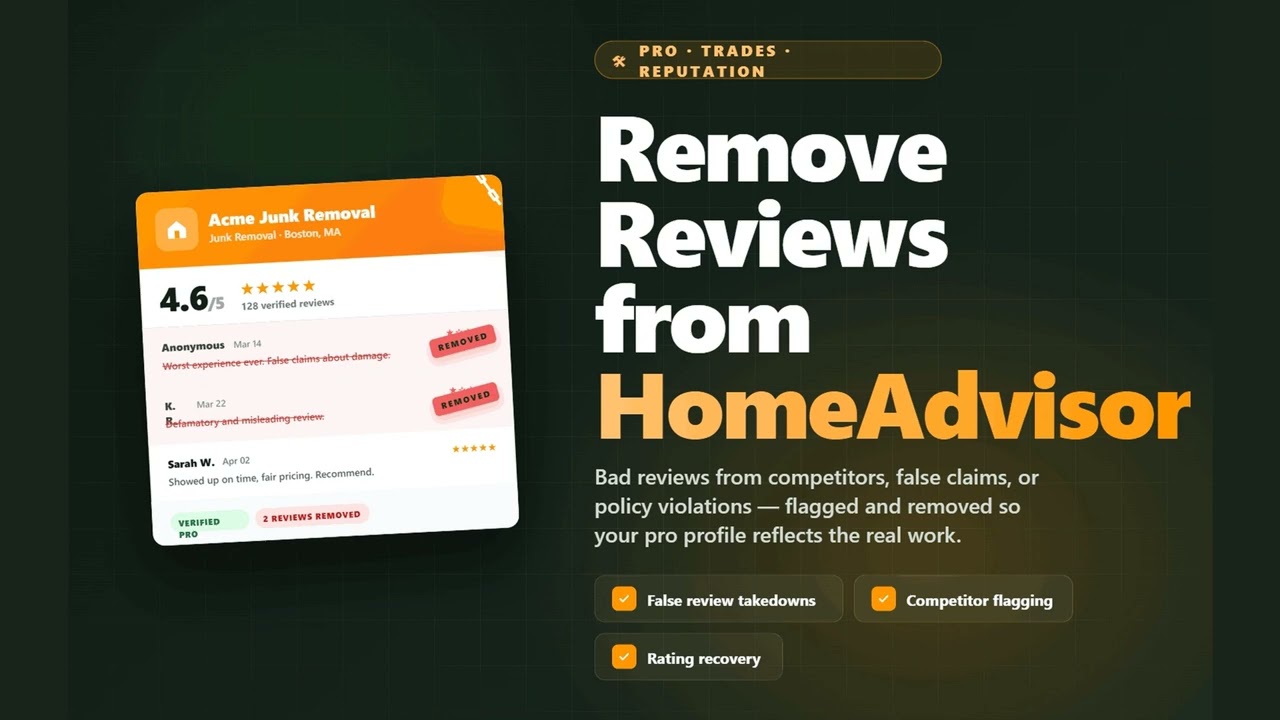 Remove Reviews From HomeAdvisor &ndash; How to Remove Bad Reviews on HomeAdvisor [2026]