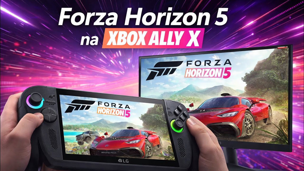 Forza Horizon 5 na Asus ROG Xbox Ally X (17W + 35W) - Monitor LG UltraGear 24GS60F 