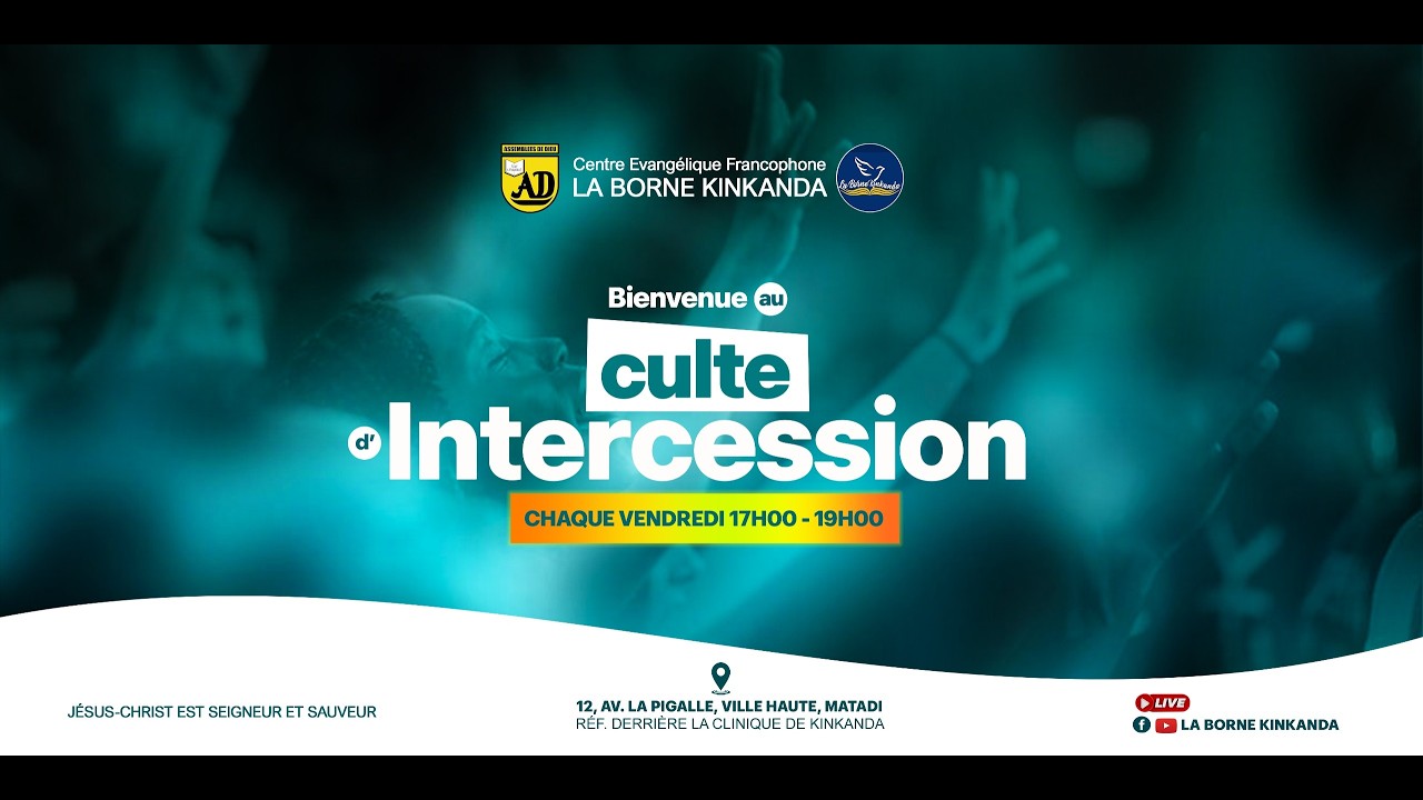 CULTE D'INTERCESSION DU 13 MARS 2026