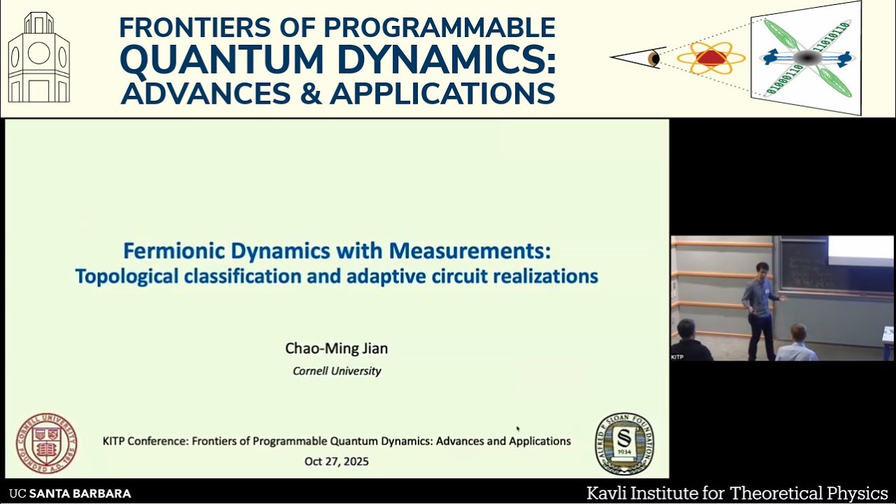 Dynamika fermionowa z pomiarami: klasyfikacja topologiczna i... | Chao Ming Jian (Cornell)