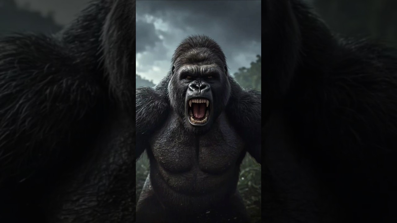 King of the Jungle.#SilverbackGorilla #WildPower #Barkit #AnimalKing #JungleBeast #Shorts