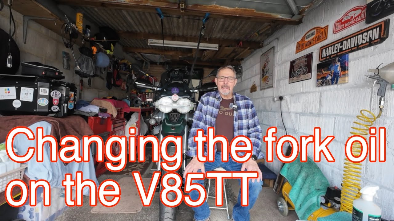 Fork oil Change on the  Moto Guzzi V85TT