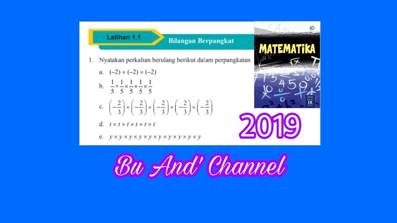 Latihan 1.1 no. 1-5 Bilangan Berpangkat Matematika Kelas 9 Revisi 2018
