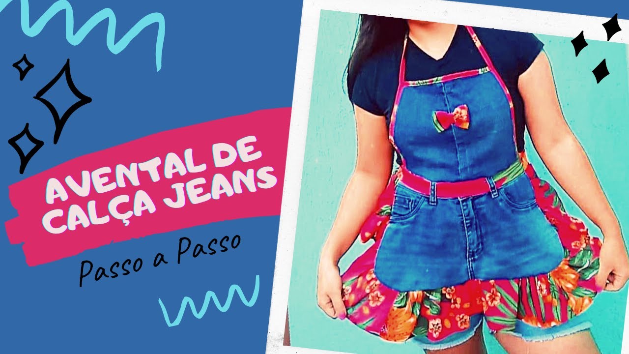 Avental de calça jeans - Passo a passo