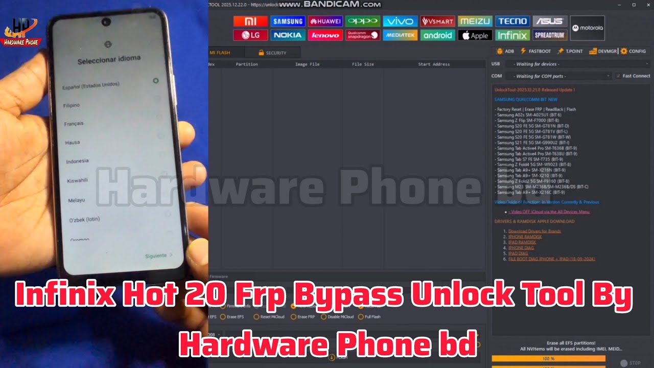 Infinix Hot 20 || X6826B || Frp Bypass Unlock Tool By || Hardware Phone bd 