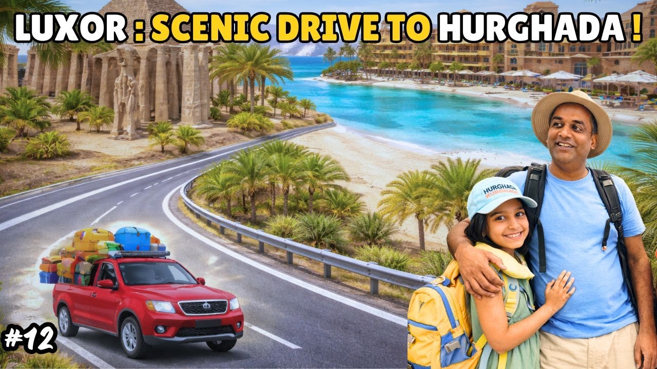 SCENIC HIGHWAY TO THE RED SEA! 🌴 HURGHADA BEACH RESORT CHECK-IN! 🏨  🇪🇬