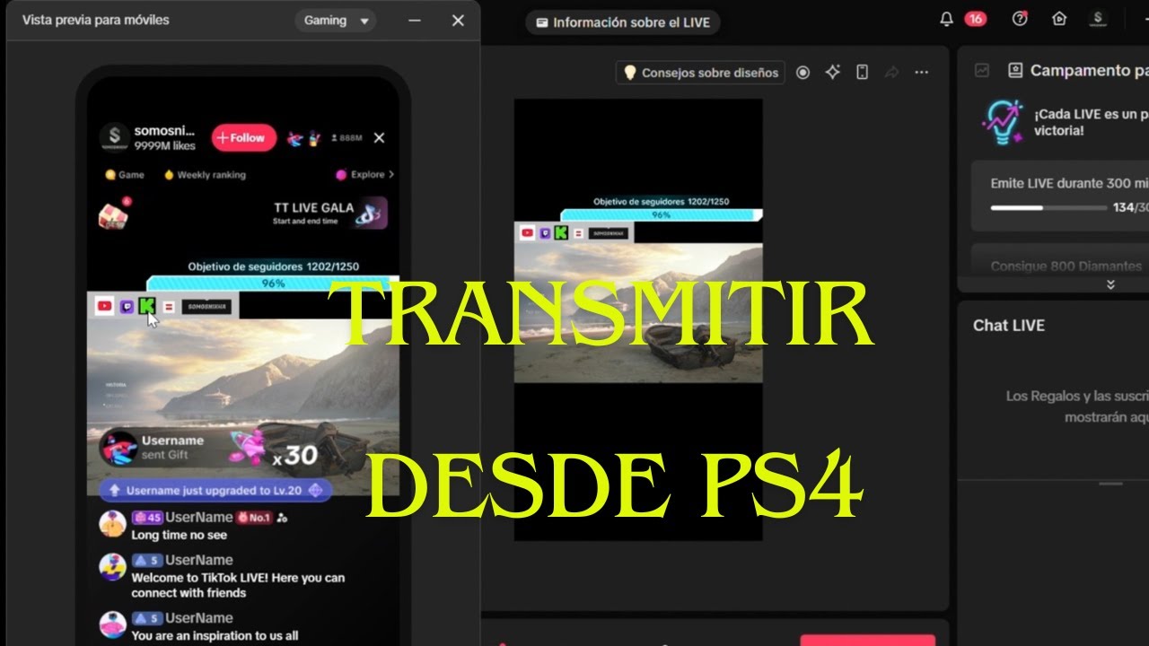 Transmitir en Tiktok Studio desde una PS4