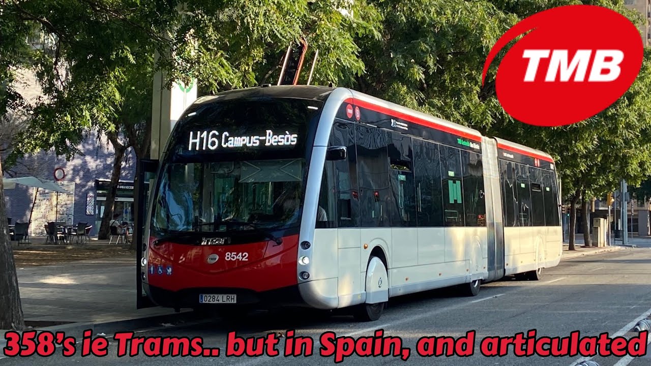 358’s Irizar ie trams, but in Spain | Bus Journey On The H16 | TMB Irizar ie Tram (8542)
