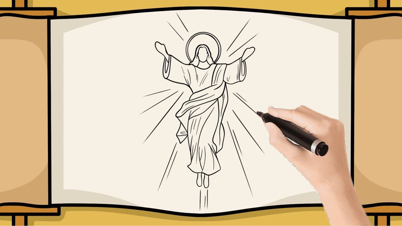 Cómo dibujar a JESUS RESUCITADO paso a paso Fácil | Dibujo sencillo y hermoso Catolico