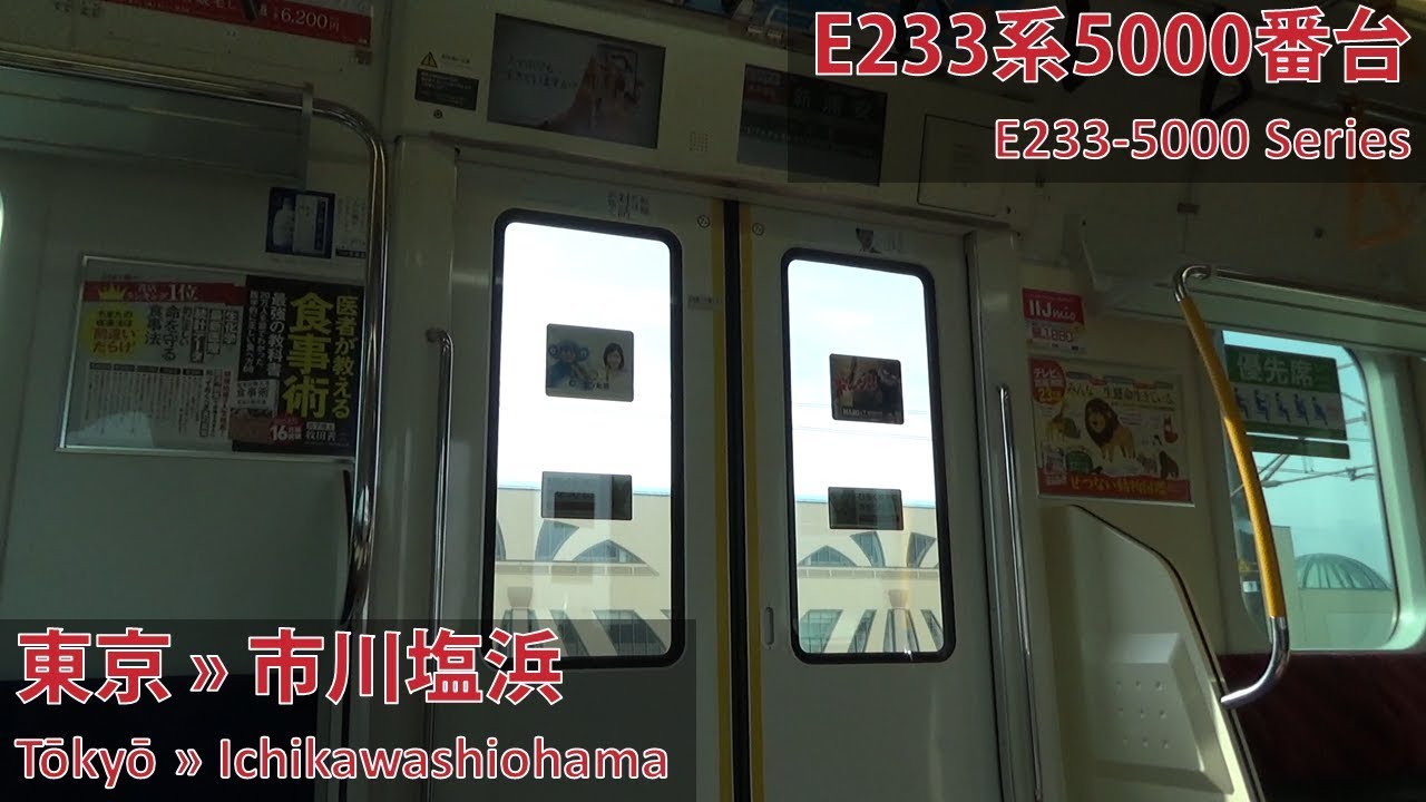 JR East E233-5000 Series: Tokyo → Ichikawashiohama