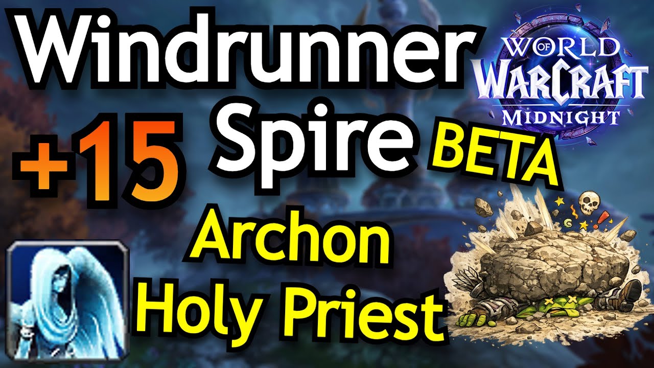 +15 Windrunner Spire Archon Holy Priest | Midnight Beta Healer Gameplay