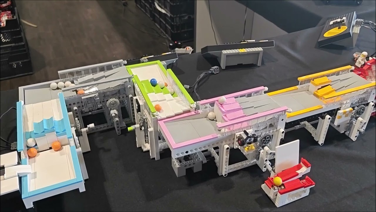 Follow the blue ball LEGO Great Ball Contraption GBC at Bricks and Friends in MotorWorld, Cologne, D