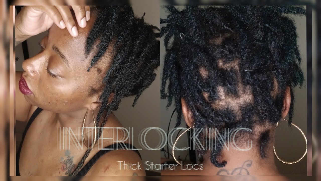 🕸Interlocking Thick Starter Locs| Starter Loc Journey