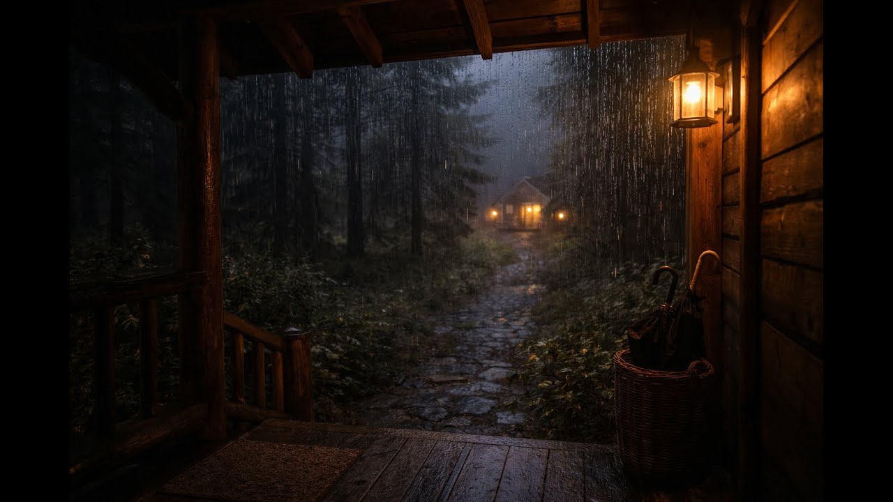 Rain on a Cabin Porch | Cozy Rain Sounds for Sleep (3 Hours)
