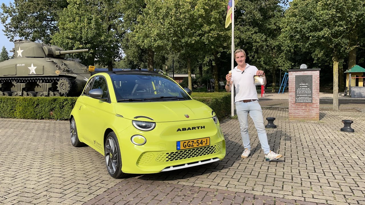 Alles over de Abarth 500E (met motorgeluid)   I   Laadpaalklever review