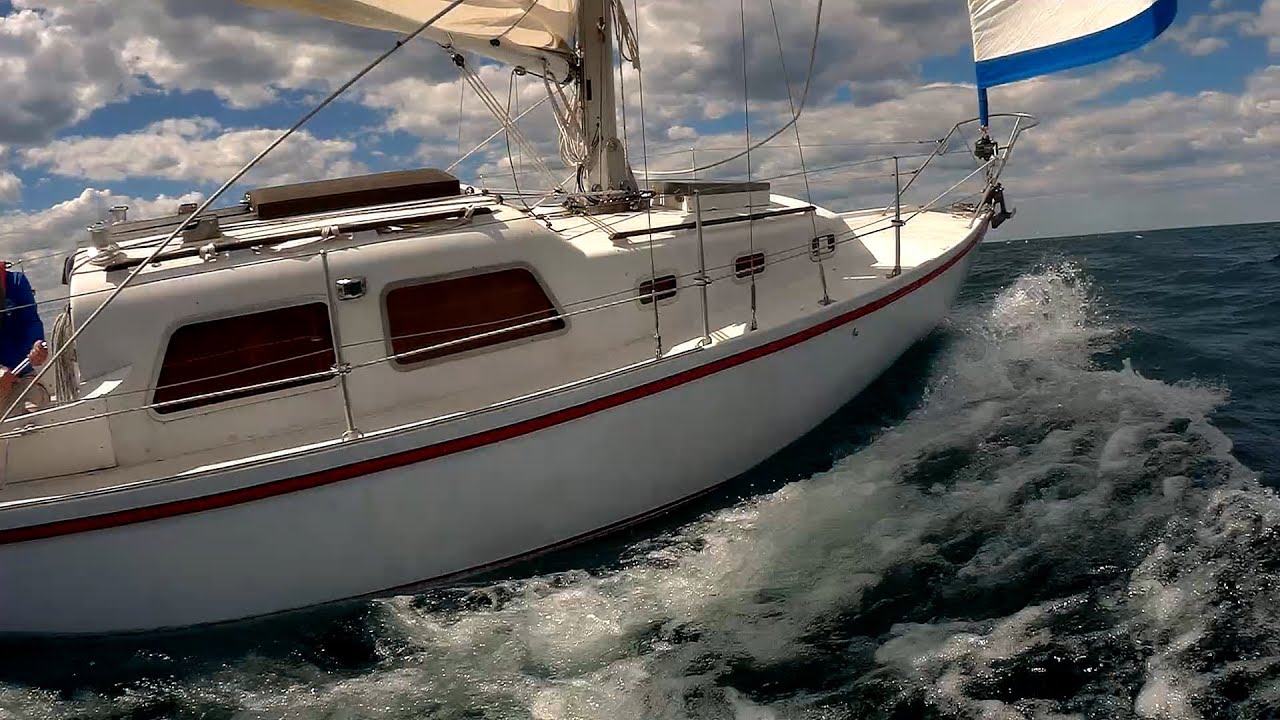 S.V. Thanks Dad - Big winds for a Lake Michigan sail.  We were doing 7+ knots steady in 20+ winds.