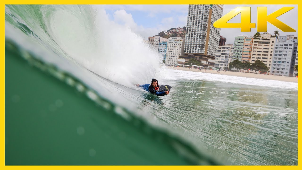 ALTAS ONDAS NO POSTO 5 DE COPACABANA !  POV BODYBOARD 4K