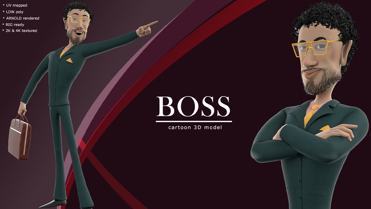 3D Rigged Cartoon BOSS Character #3d #animation #maya3danimation #cartoon #boss #bussinessman #CEO