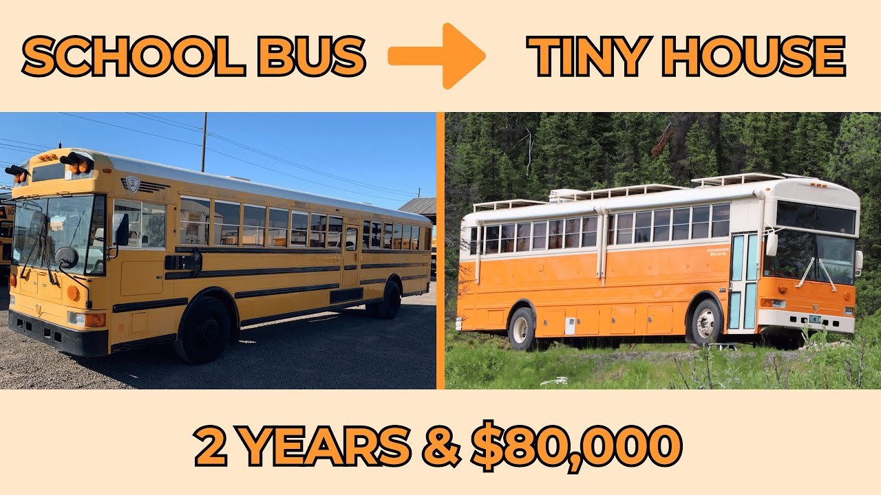 Bus Conversion Full Timelapse | 2 Years Start to Finish | DIY Tiny Home