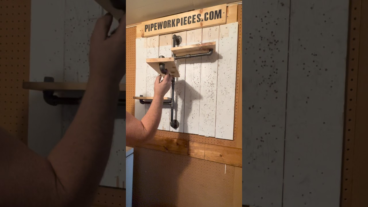 3 tier offset pipe swivel shelf - Moveable