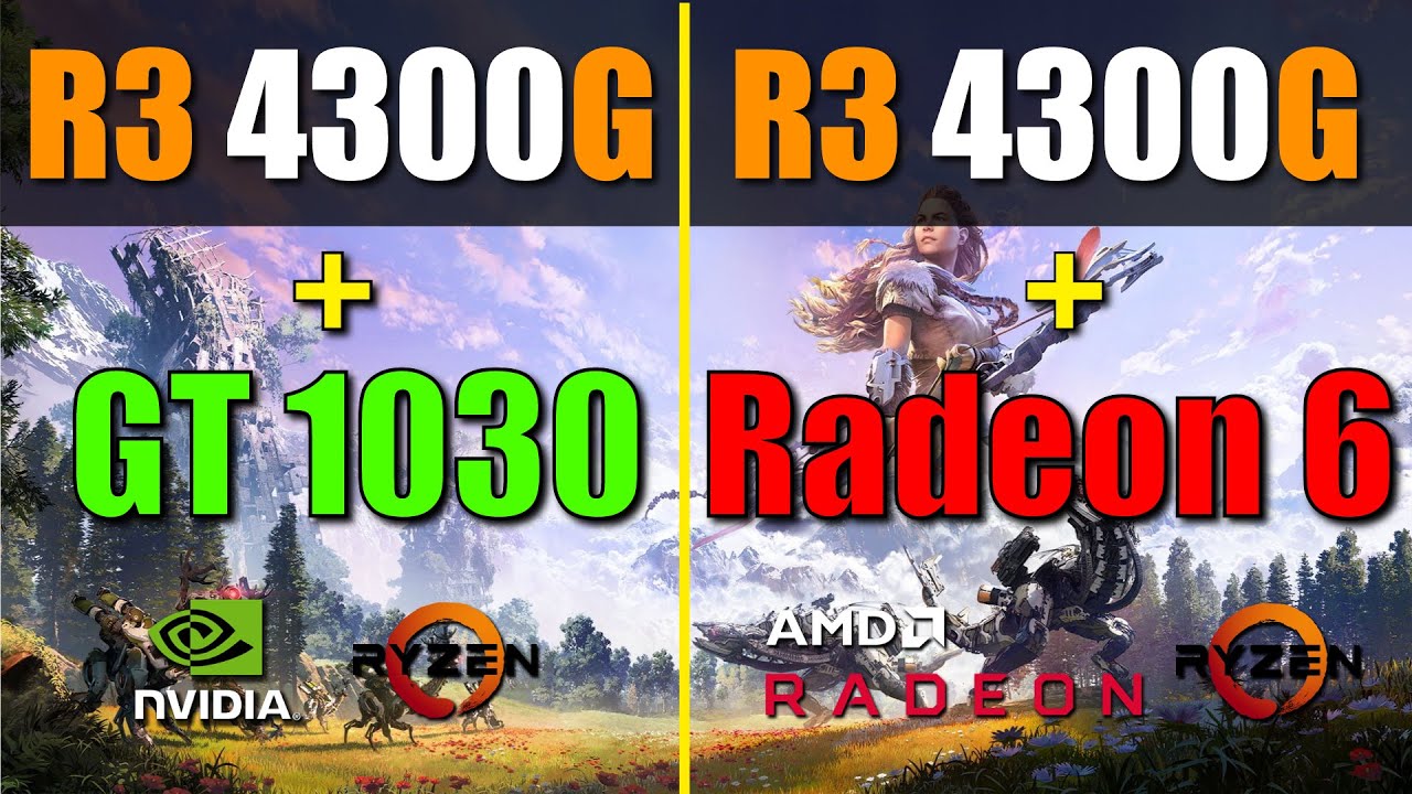Ryzen 3 4300G with Radeon Graphics vs. GeForce GT 1030