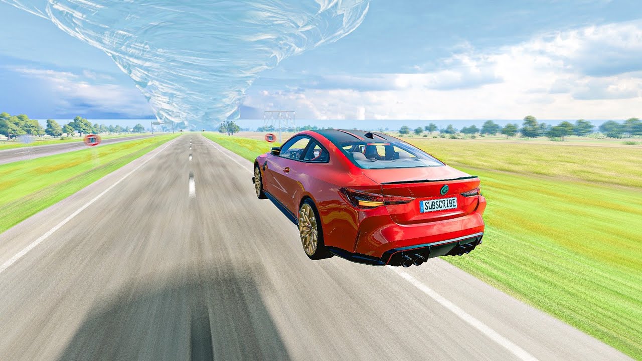 🔥Cars VS Mega Tornado🌪️ Instant 600 MPH Acceleration: Which BeamNG Car Survives! 🔥BeamNG Drive #156