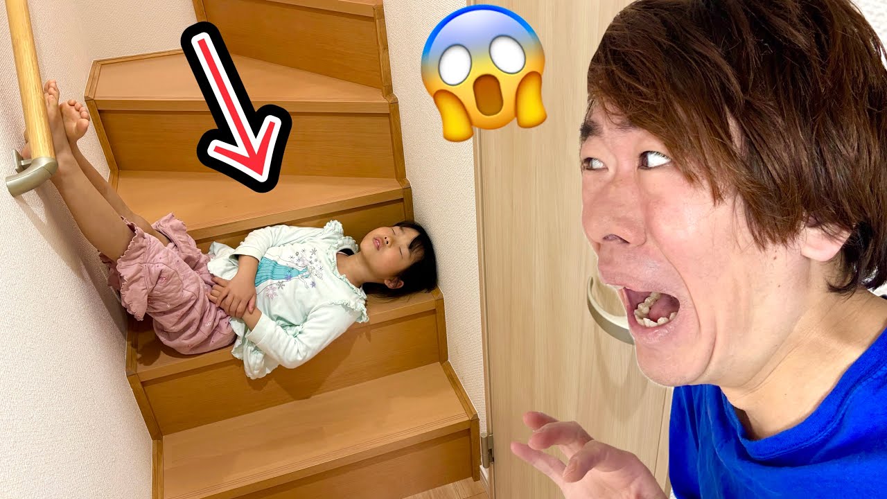 ここちゃんが階段で倒れて動かなくなりました・・・・・・😱😱😱💦【実話再現】