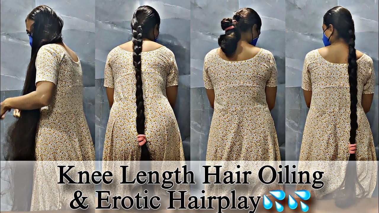 🔥 Slick & Seductive: Heavy Oil, Tight Braid, and Steamy Hair Tease 🔥