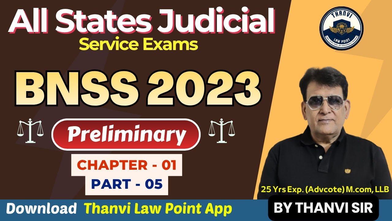 🔥 “BNSS भारतीय नागरिक सुरक्षा संहिता || Chapter 01 Class 05 || Learn with Trick by Thanvi Sir”