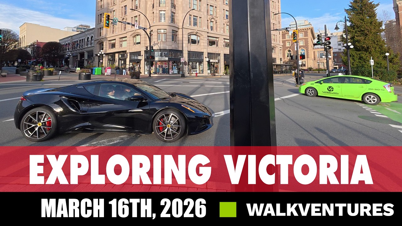 Exploring Victoria [4K] Unexpected Sunny Evening! Downtown & Inner Harbour | March 16th, 2026