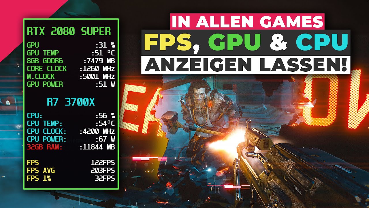 FPS, GPU & CPU Werte anzeigen lassen in ALLEN Games: MSI Afterburner Tutorial 2025