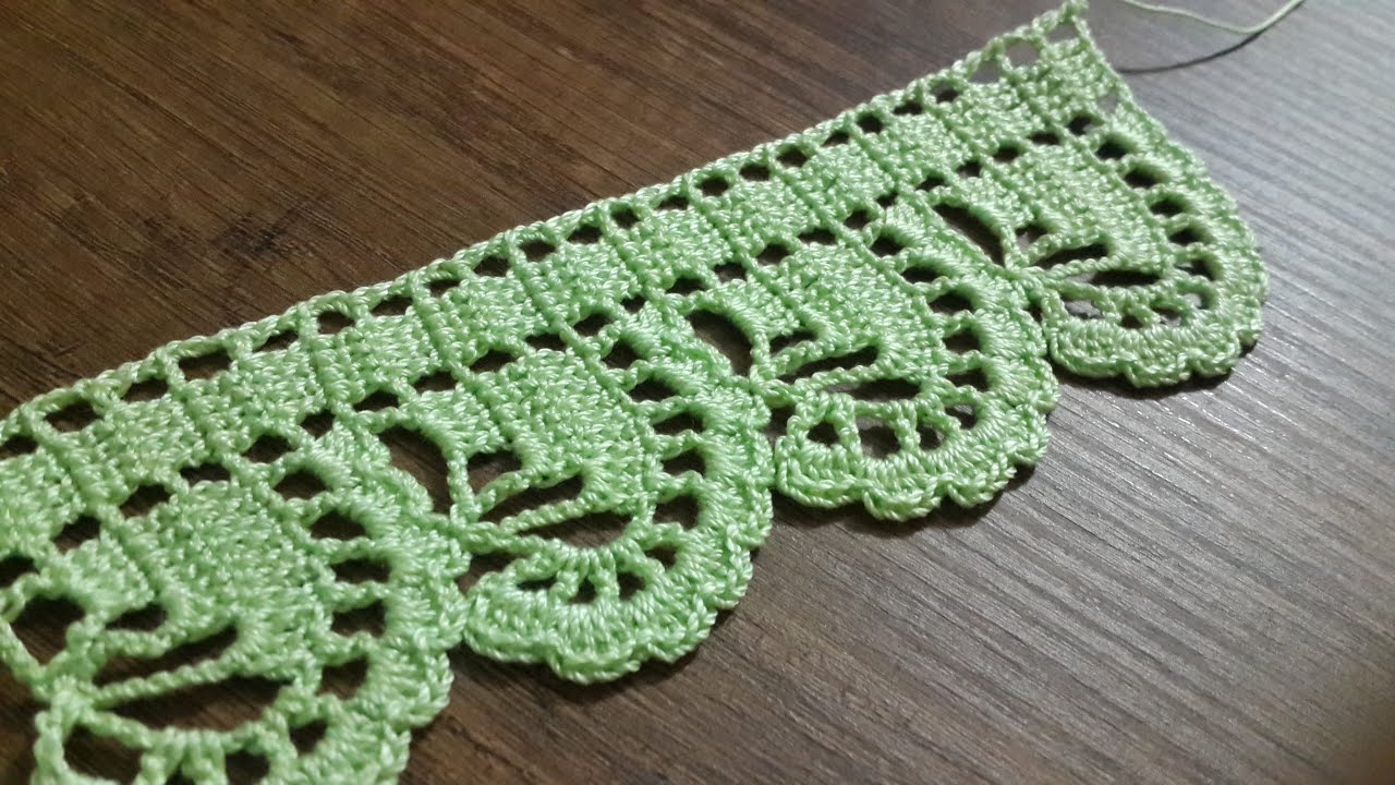 Tığ işi Örgü Havlu Kenarı Yapımı. Bağdat Yolu Modeli  & Crochet