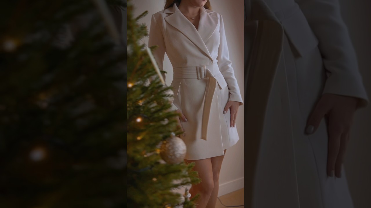 Holiday blazer dress✨Wishing you all holiday magic! #sew #sewing #holiday #dress