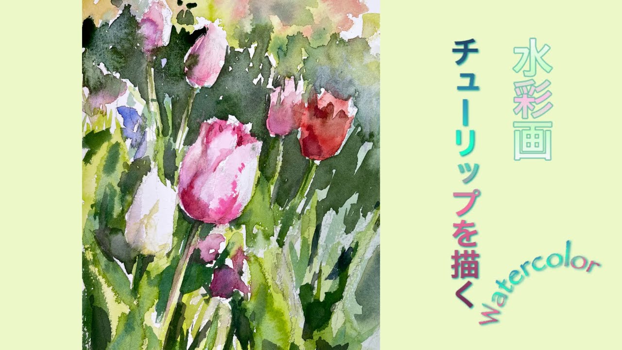 【初心者のための透明水彩89】チューリップ