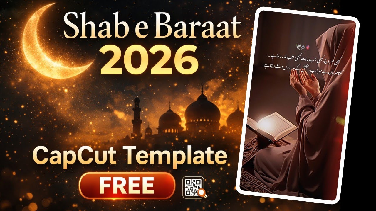 Shab e Baraat WhatsApp Status 2026 🌙 | CapCut Islamic Template Video Editing